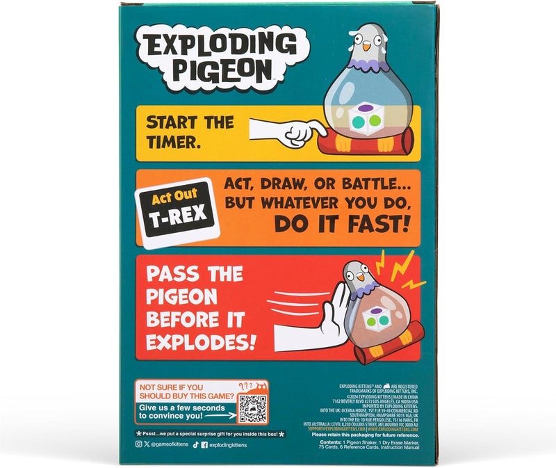 Exploding Kittens Presents Exploding Pigeon – Hilarious Fast-Paced Party Game for Families, Kids, Teens & Adults – Ages 7+ – 3+ Players – Perfect for Game Night - Image 2